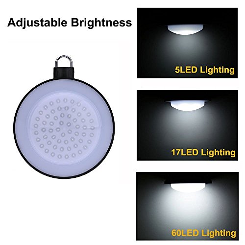 Camping Lampe LED Campinglampe Zelt Laterne Camping Laterne – 60 LED Wiederaufladbare Hängende Lampe mit USB Kabel und Batterie für Camping Wandern und Notfall - 5