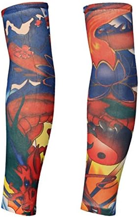 Fashion Nylon Fake Temporary Tattoo Sleeves Arm Stockings Tatoo 1pairs-G L