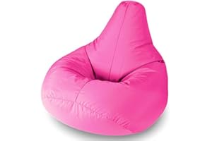 Beautiful Beanbags - Highback Beanbag for Kids - Indoor/Outdoor Lounge Chair - Water Resistant - 35 Inches - Manufactured in UK - Pink