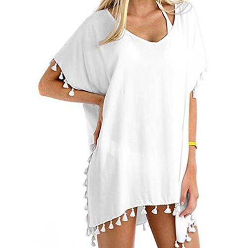 Women Chiffon Beach Cover Up - Girls Beach Dress Long Suit Bikini Swimwear Beach Swimsuit Smock Holiday Knitted Crochet Cover Ups Summer Cardigan Seaside