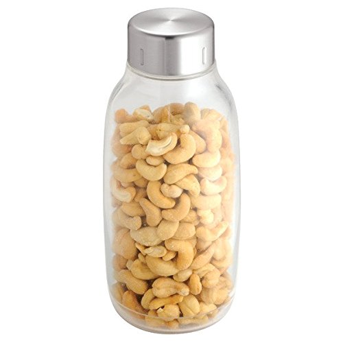 InterDesign 81520EU Onza Flasche Medium, Durchsichtig/Edelstahl Gebürstet - 4