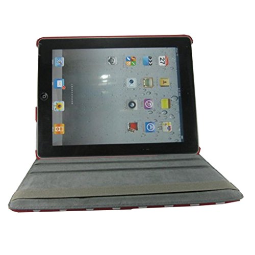 iPad 2/ iPad 3/ iPad 4 Hülle, Apple iPad 2/ iPad 3/ iPad 4 Hülle Lifetrut® Ultra-slim Flip Kunstleder Tasche Edles Cover Leder Case Ultra Dünn und super leicht Leder Hülle Schutz Hülle mit Standfunktion [Rot + Weiß Polka-Punkt] - 3