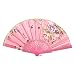 Produktbild REALIKE Damen Handfächer Retro Blumendruck Chinesischer Stoff Fächer Bambusgriff Wandfächer Hochzeit Party Tanzen Fasching Blüten Japanischer Faltfächer Dekoration Geschenk Tanzabend Karnevals