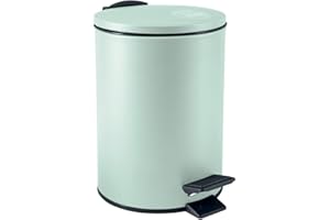 Spirella - Papelera Adelar 3 litros (Acero Inoxidable, con Descenso automático y Cubo Interior, Cierre Suave), en Verde Mate