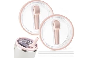 Maxmana Secret 2 Pack 40oz Tumbler Flip Straw Lid Replacement Fit for Stanley Quencher Tumbler with Straws,Leak Proof Splash Resistant Tumbler Lids for Stanley Cup Accessories (Pink)