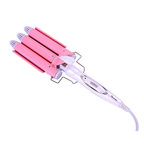 Surker Professional Hairstyle Tools Hair Barrels Curler Titanium Curling Iron Curling Wand Ceramic Curler Hair Styler Hot Hair Curling Roller (pink)