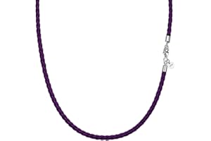 Viwind Echt leder Halskette 2.5mm/3mm breit geflochten Lederkette Lederband 45-60cm wählbar 925 Sterling Silber Vers chluss Damen Herren für DIY Anhänger Schmuck mit Geschenkbox