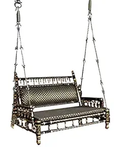 kaushalendra Swings sankheda Indoor Balcony Wooden Hanging Swing Home Decor 4 ft. Size