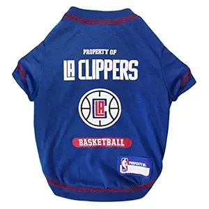 Pets First Cute Dog T-Shirt, X-Small - NBA Los Angeles Clippers Dog & Cat Shirt with Basketbal Team Logo. A Comfortable & Fashionable Yet Durable Pet Outfit, Blue (LAC-4014-XS)