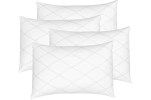 IMFAA Quilted Zipped Pillow Protector Pack of 4 - Soft and Comfortable Microfiber Pillowcase Protectors - Ant-Allergy and Breathable Pillow Cover.(4 x Quilted - Zipped)