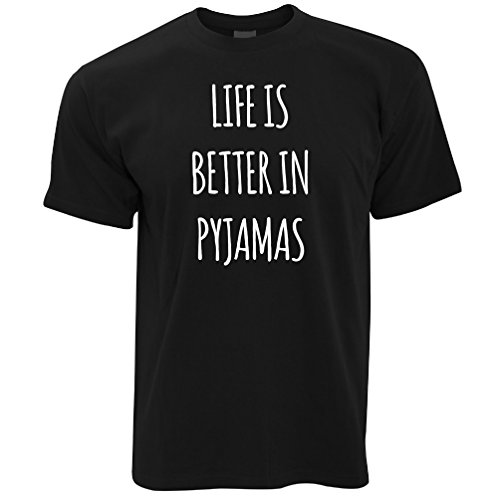 Tim And Ted Life is Better in Pyjamas Lazy Sleep Slogan Tired Lounge Comfy Cozy Bed Duvet Covers Quilt Stay Home Mens T-Shirt Cool Funny Gift Present