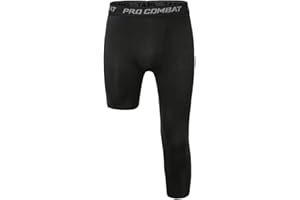 Jonscart Herren 3/4 One Leg Compression Capri Tights Pants Athletic Base Layer Unterwäsche