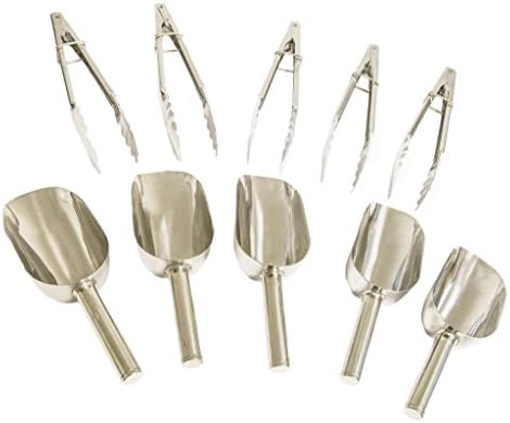 UKshopping 5 x Sweet Scoops &amp; 5 x Ice Tongs Wedding Candy Buffet Bar Stainless Set