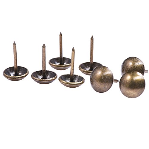 Outus Polster Reißzwecken Antike Messing Möbel Nägel Nadeln, 11 x 17 mm, 100 Stück - 
