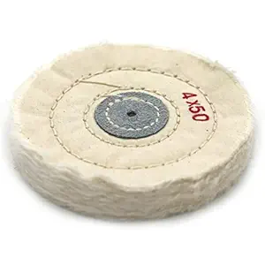 SWISSO 4 Inch Cloth Buffing Polishing Wheel Buffer Polish Grinder White Pad 4mm Arbor