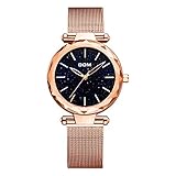 QYQ Quarzuhr der Frauen leuchtende Geschäfts-beiläufige Art- und Weiseklassische Uhr Wasserdichte 30 Meter Stahlgürtel (Farbe : 1244GK)