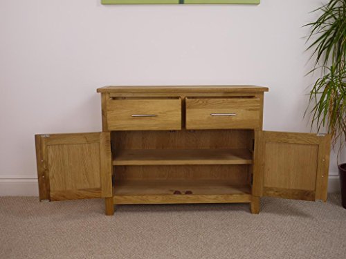 Nebraska Oak - Small Sideboard / 2 Door 2 Drawer Storage Dresser Cupboard Cabinet Unit - Image 7
