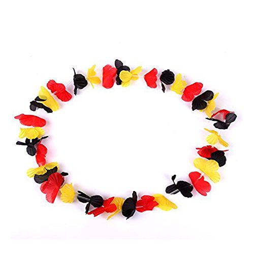 10 Pack JUYUAN-EU Blumenketten Hawaiiketten Multicolor Bunt Blumenkette Hawaiikette Silk Halsketten Blütenketten