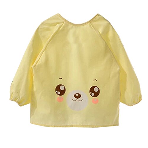 Lovely Smocks Baby Feeding Clothes Baby Bibs Happy Face ,Yellow