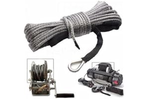 Auveach Seilwinde, 6 mm x 15 m, 3500 kg, synthetisches Mantelkabel für ATV, UTV, Tuck