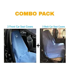 ISHTA Disposable Waterproof Sheet Cover for Car Seat 0.04 mm with-fold fold (5 ft x 5 ft Back/Double Seat Cover) (5 ft x 2.5 ft Front/Single Seat Cover) Combo Pack of 4