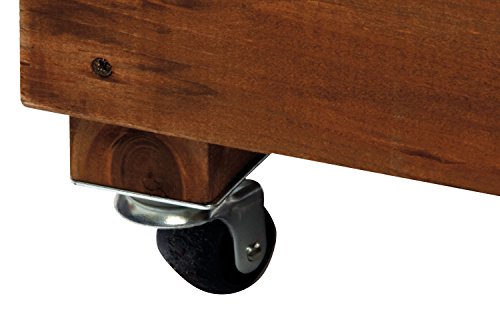 dobar Hochbeet auf Rädern aus Holz, Frühbeet Bausatz für Gemüse, Kräuter im Garten und Balkon, 58 x 36 x 71 cm, braun - 3