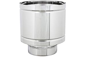 WESKEY Terminale canne fumarie 4 venti in acciaio inox con base tonda (DN 250)