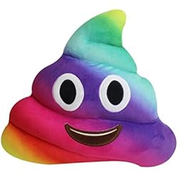 Desire Deluxe Cojín Emoticono Arco iris Caca Sonriente - Almohada o Peluche Emoji Cariñoso en Forma de Emoticon Caca - 32 Centímetros - 100% de Satisfacción o Devolución del Dinero.
