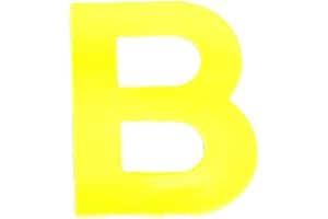 Merriway BH04958 Yellow High Visibility Reflective Plastic Stick-On Wheelie Bin Post Box Crate Dust Bin Letter 75 mm (3 Inch) Letter B