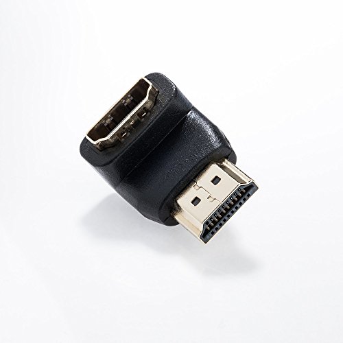 HDMI Winkel Adapter | 90° Winkel (Rechter Winkel) von HDMI A Buchse zu HDMI A Stecker 19pol | 1080p Vergoldete Stecker