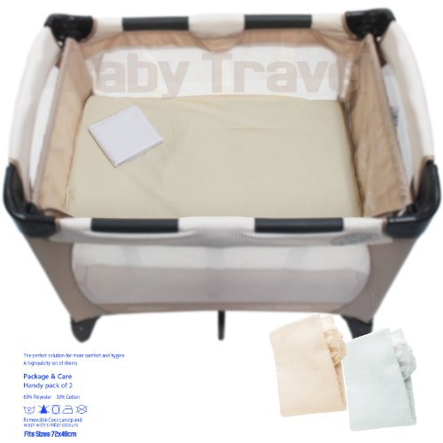 Pack Of 2 Luxury Fitted Sheets For Graco Petite Bassinet Travel Cot