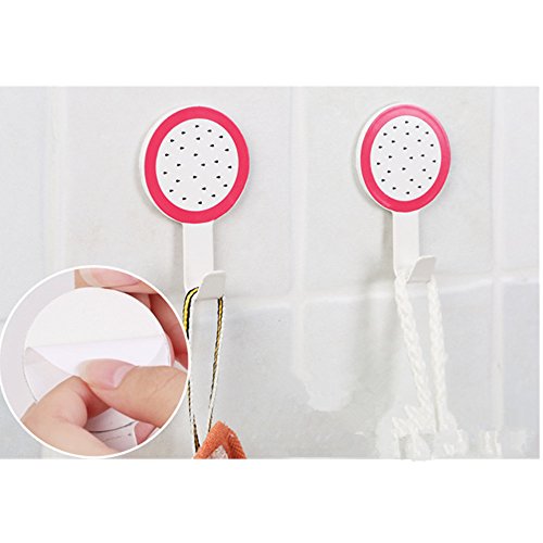 OFT 2pcs. Cartoon Fruit Saugnapf haken Metall kleberhaken Badezimmer Küche Strong Wand Kleiderhaken Handtuch Haken Einzel Haken (Wassermelone) - 7