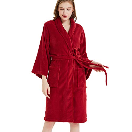 NEW DANCE Robe de Chambre Luxueuse très Douce Dames et Filles Robe de Chambre Polaire Encapuchonné
