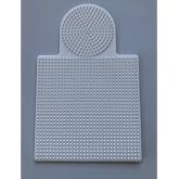hdg &Uuml;t&uuml; Ile Yapışan Boncuk Dizme Tablası B&uuml;y&uuml;k Boy - Kare : 15,5 cm - Daire : 8,5 cm - BEYAZ RENK