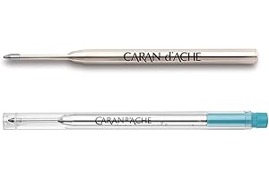 CARAN D'ACHE Caran d’Ache – Recambio Goliath para Bolígrafos Ballpoint Pen 849 con Punta de Acero Inoxidable Media M (Turquesa)