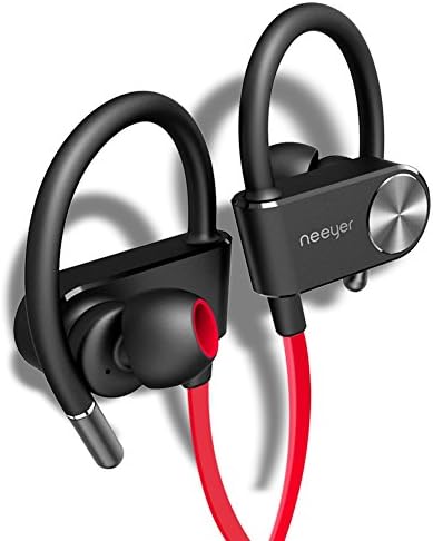 Bluetooth Headphones Wireless Sports Earphones Waterproof Earbuds for Workout, 8 Hour Battery, Red