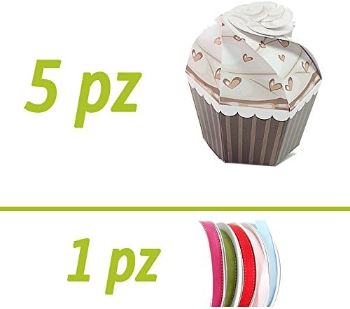 Splitting DIY Wedding Favours Kit | Various Events | Taupe Cupcake Box | Pack of 5 | 50 MT of Free Tape