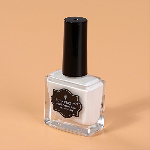 Born Pretty 15 ml weiß Abziehen Liquid Tape & Peel Off Base Coat Nail Art Liquid Palisade Nail Art Latex - 7