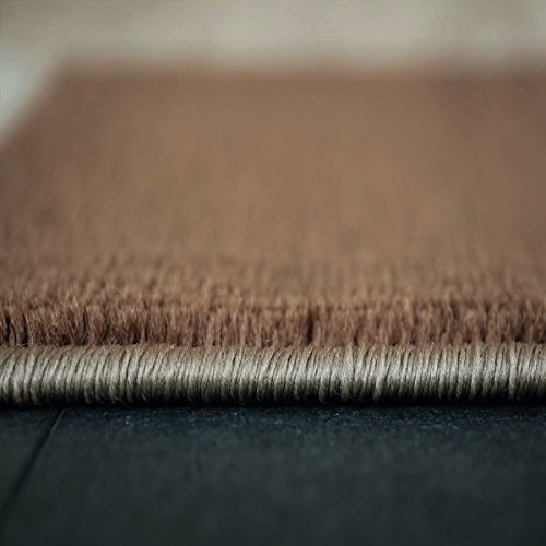 Teppich Kariert Retro Muster Meliert in Braun Schlafzimmer Wohnzimmer – ÖKO TEX Zertifiziert, Maße:200×290 cm - 3