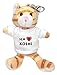 Produktbild Plüsch Braun Katze Schlüsselhalter mit T-shirt mit Aufschrift Ich liebe Koshi (Vorname/Zuname/Spitzname)