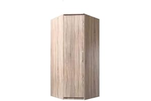 MB-MOEBEL Armadio angolare ad Ante a Battente, armadio con barra appendiabiti e ripiani, 96x64x210cm RUTH Quercia Sonoma