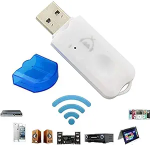 ssms New Wireless USB Music Audio Bluetooth Receiver,USB Adapter Hands-Free Dongle Kit Car Music System Theater Compatible - for Speaker,with All Android Mobile & Laptops.(with)