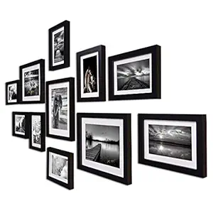 Art Street Boulevard Set of 11 Individual Photo Frames/Wall Hanging (8x10-3 pcs, 6x8 -8 pcs)-Black (ASPWT17078)