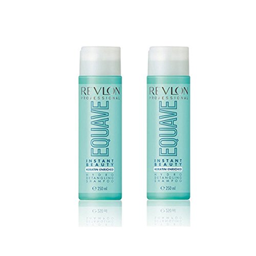 2er Set: Revlon Equave Keratin Instant Beauty Hydro Detangling Shampoo 250 ml - 2