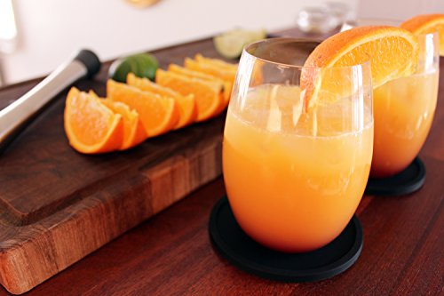 Schwarz Trinken Untersetzer von barvivo Set von 8 – Tischplatte Schutz für jeden Tisch Typ, Holz, Granit, Glas, Marmor, Stein Tischen – Ideal Soft Untersetzer passend für jede Größe von Trinkgläser. - 2