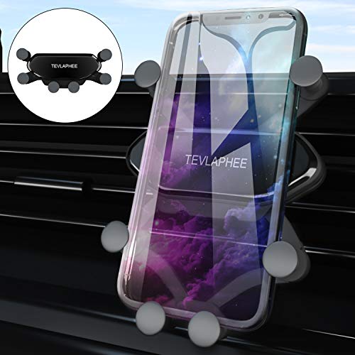 Tevlaphee Support Téléphone Voiture Universel,Supports Auto Gravité pour Téléphones, 360°Titulaire Rotatif (Noir)