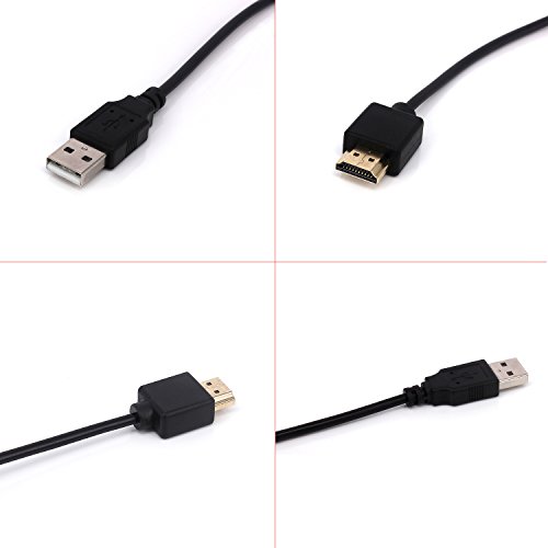 USB zu HDMI Kabel, Yilan 0,5 m USB 2.0 Stecker auf HDMI Stecker Ladegerät Kabel Splitter Adapter - 4