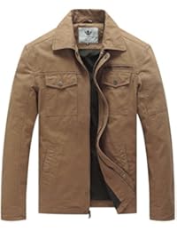 WenVen Hombre Chaqueta Casual De Algodón Carga