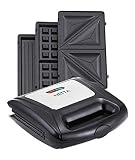 sandwichera grill recetas Sandwich Maker 3 en 1, Waffle Iron & Grill: cree deliciosos sándwiches tostados, waffles y carnes a la parrilla, verduras, paninis, focaccias y mucho más.