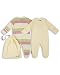 The Essential One - 2 Pack Unisex Baby Sleepsuits - Pastel Star Stripe - 6-9 Months - ESS155